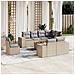 Set Divano Da Giardino 9 Pz Con Cuscini Beige In Polyrattan - Foto miniatura 1