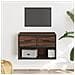 Mobile Tv Rovere Marrone 60x31x39,5cm In Truciolato E Metallo - Foto miniatura 1