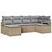 Set di divani da giardino  6 pezzi con cuscini Beige Rattan sintetico, Divano da giardino  2 posti con cuscini Beige Rattan sintetico - Foto miniatura 1