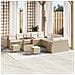 Set divano da giardino  13 pezzi con cuscini in rattan beige e acacia, Divano da giardino  2 posti con cuscini in rattan beige, Set da pranzo da giardino  3 pezzi con cuscini in rattan beige e acacia - Foto miniatura 2