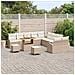Set divano da giardino  13 pezzi con cuscini in rattan beige e acacia, Divano da giardino  2 posti con cuscini in rattan beige, Set da pranzo da giardino  3 pezzi con cuscini in rattan beige e acacia - Foto miniatura 3