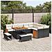 Set Divano da Giardino in 12 Pezzi con Cuscini Nero Rattan Poliestere Acacia,  Set da Pranzo da Giardino in 3 Pezzi con Cuscini Nero Rattan Poliestere Acacia,  Divano da Giardino per Due Persone con Cuscini Nero Rattan Poliestere - Foto miniatura 2