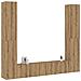 Mobili TV a Parete 6 pz Rovere Artigianale Legno Multistrato - Foto miniatura 2