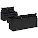 Set di divani da giardino  6 pezzi con cuscini Nero Polirattan, Divano da giardino  2 posti con cuscini Nero Polirattan - Foto miniatura 1