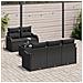 Set di divani da giardino  6 pezzi con cuscini Nero Polirattan, Divano da giardino  2 posti con cuscini Nero Polirattan - Foto miniatura 3