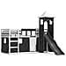 Letto a Castello con Scivolo e Tende Bianco e Nero 80x200 cm - Foto miniatura 1