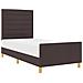 Letto Matrimoniale Marrone Scuro 100x200 cm Tessuto - Foto miniatura 1