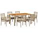 Set da Pranzo per Giardino 7 pcs Beige Poly Rattan - Foto miniatura 1