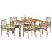 Set da Pranzo per Giardino 7 pcs Beige Poly Rattan - Foto miniatura 3