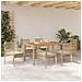 Set da Pranzo per Giardino 7 pcs Beige Poly Rattan - Foto miniatura 4