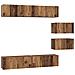 Set di mobili TV 6 pcs Legno vecchio Media Legno multistrato - Foto miniatura 1