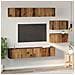 Set di mobili TV 6 pcs Legno vecchio Media Legno multistrato - Foto miniatura 4