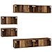 Set di mobili TV 6 pcs Legno vecchio Media Legno multistrato - Foto miniatura 9