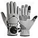 Guanti Invernali Da Ciclismo Sportivo Con Manopola - Impermeabili, Foderati In Pile, Compatibili Con Touchscreen Grey - Foto miniatura 1