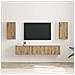 Mobile TV da parete 2 pcs Rovere Artigianale 30 x 31 x 60 cm - Foto miniatura 2