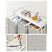 Cesto portabiancheria bianco a 3 scomparti con piano in MDF stile loft - Foto miniatura 5