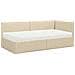 Struttura Letto Angolare con Materasso 2 pcs Crema Velluto - Foto miniatura 4