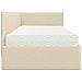 Struttura Letto Angolare con Materasso 2 pcs Crema Velluto - Foto miniatura 8