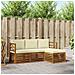 Set divani 4 pcs Naturale e Crema Legno di Acacia Massello - Foto miniatura 2