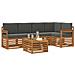 Set divani 6 pcs Naturale e Antracite Legno di Acacia Massello - Foto miniatura 3
