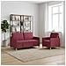 Set di Divani con Storage 2 pcs Rosso Vino Poliestere - Foto miniatura 3