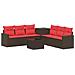 Set di divani 8 pz Marrone e Rosso Rattan sintetico e Acciaio - Foto miniatura 1