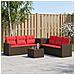 Set di divani 8 pz Marrone e Rosso Rattan sintetico e Acciaio - Foto miniatura 6