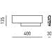 Doha - Applique Led Da Parete Moderna 15w - Alluminio Bianco E Tortora, Luce Calda 3000k, 1270lm, Diffusore Bisatinato, Ip20, L.40x13,5cm - Foto miniatura 3