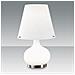 2533-35-102 Lampada Da Tavolo Ade In Vetro Soffiato Bianco, Con Doppia Accensione. E14 1x40w + E27 1x100w Ip20, Ø: 320 Mm. - Foto miniatura 1