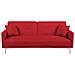 Divano Letto Moderno 3 Posti In Tessuto Rosso Lucan - Foto miniatura 1