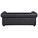 Divano Vintage A 3 Posti In Pelle Nera Chesterfield - Foto miniatura 26
