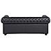 Divano Vintage A 3 Posti In Pelle Nera Chesterfield - Foto miniatura 5