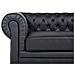 Divano Vintage A 3 Posti In Pelle Nera Chesterfield - Foto miniatura 25