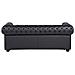 Divano Vintage A 3 Posti In Pelle Nera Chesterfield - Foto miniatura 22