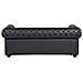 Divano Vintage A 3 Posti In Pelle Nera Chesterfield - Foto miniatura 16