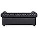 Divano Vintage A 3 Posti In Pelle Nera Chesterfield - Foto miniatura 23