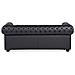 Divano Vintage A 3 Posti In Pelle Nera Chesterfield - Foto miniatura 11