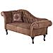 Chaise-longue In Scamosciato Sintetico Marrone Sinistra Lattes - Foto miniatura 2