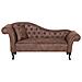 Chaise-longue In Scamosciato Sintetico Marrone Sinistra Lattes - Foto miniatura 12