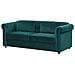 Divano Letto A 3 Posti Di Velluto Color Verde Scuro Chesterfield - Foto miniatura 10