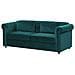 Divano Letto A 3 Posti Di Velluto Color Verde Scuro Chesterfield - Foto miniatura 12