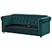 Divano Letto A 3 Posti Di Velluto Color Verde Scuro Chesterfield - Foto miniatura 17