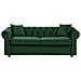 Divano Letto A 3 Posti Di Velluto Color Verde Scuro Chesterfield - Foto miniatura 1