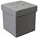 Pouf Contenitore Quadrato In Stoffa Grigio - Foto miniatura 1