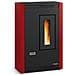 Stufa a pellet ventilata Potenza 5 kw Colore bordeaux - Foto miniatura 1