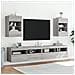 Mobile TV a Parete con Luci LED Grigio Sonoma 40x30x60,5 cm - Foto miniatura 3