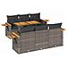 Set Divani da Giardino 7pz con Cuscini Grigio Polyrattan Acacia - Foto miniatura 1