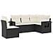 Set Divani Da Giardino 5 Pz Con Cuscini In Polyrattan Nero - Foto miniatura 2