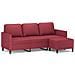 Divano a 3 Posti con Poggiapiedi Rosso Vino 180cm in Similpelle - Foto miniatura 1
