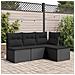 Sgabello Giardino con Cuscino Nero 55x55x37 cm in Polyrattan - Foto miniatura 3